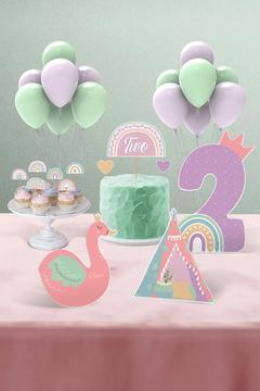 Boho Baby Girl Gökkuşağı Temalı 2 Yaş Kız Çocuk Doğum Günü Parti Seti – Doğum Günü Konsepti - Mini