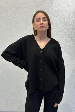 Premium Örgü V Yaka Triko Hırka