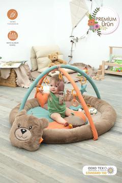 Bebek Oyun Alanı, Morbear Bebek Aktivite Matı, Yumuşak Oyun Matı, Baby Gym Serisi, Kahverengi