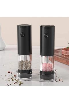 Pilli Led Işıklı Tuz Karabiber Değirmeni Otomatik Baharat Öğütücü Seti