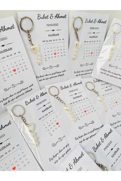 İNCİLİ KALPLİ HEDİYELİK ANAHTARLIK SÖZ/ NİŞAN/ NİKAH/ KINA/ DOĞUM GÜNÜ 10 ADET