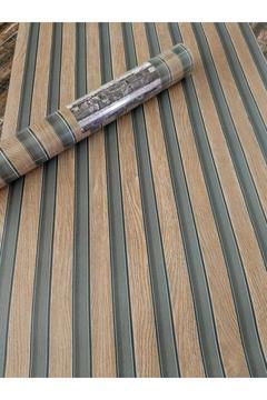 Kahverengi Çıta Desenli Silinebilir Duvar Kağıdı 5,3 M²