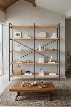 Nilamu Çam 150 Cm Kitaplık, Organizer, Ofis, Ev, 5 Raflı Kitaplık 150*170*34 Cm