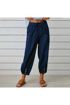 Keten Günlük Pantolon Beli Lastikli Bağcıklı