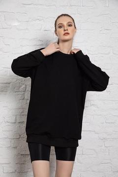 Unisex Uzun Kollu Siyah Oversize Sweatshirt Irf051 Irf051