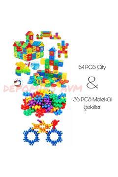 Oyuncak Puzzle 3d Oyuncak Yapı Tasarım Blokları 36 Parça Eğitici 64 Pcs Zeka Geliştirici Set