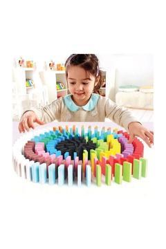 shpwave Toys Ahşap Domino Taşları 100 Parça Renkli Eğitici Domino htcx 1005813