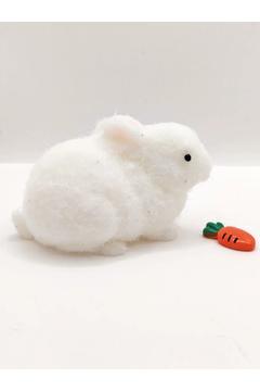 Tavşan Moj Moj Taba Squishy Havuçlu Tavşan Sıkma 7 cm Tüylü Sukuşi - Beyaz