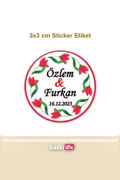 Çikolata Etiketi - Nişan - Kına - Düğün - Söz - (Yapışkanlı) 3x3 cm - 80 Adet