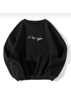 DAXİA Unisex Oversize Bej Michelangelo El Baskılı Sweatshirt