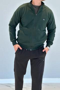 Erkek Likralı Penye Eşofman Takımı 3714 Yeşil