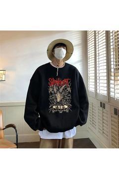 Stillex Slipknot Goat & Skulls Baskılı Siyah Unisex Oversize Bisiklet Yaka Sweatshirt