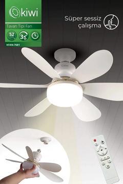 KİWİ KFAN-7681 Sessiz Çalışma 6 Fan Kanat ve Işıklı Uzaktan Kumandalı Tavan Tipi Vantilatör