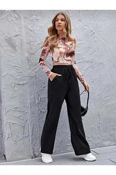 Kadın Siyah Baggy Büyük Beden Bol Kesim Spor Giyim Kaliteli Esnek Rahat Kumaş Eşofman Altı ŞA3445h