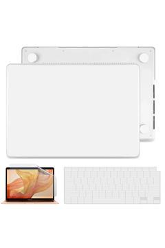 Apple Macbook Pro 13 Inç 2021 M1 Çip A2338 Uyumlu Mat Frosted Kılıf + Klavye Kılıfı + Film