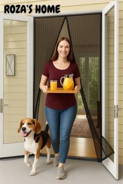 Mıknatıslı Kapı Sinekliği Siyah Sinek Perdesi Tül