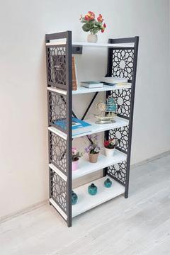 Desenli, Lazer Kesim, Metal, 5'li Raf,çiçeklik,kitaplık, Dolap