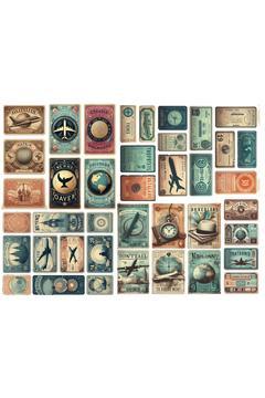 Seyahat Temalı Etiket Seti (21x30 cm 1 adet)