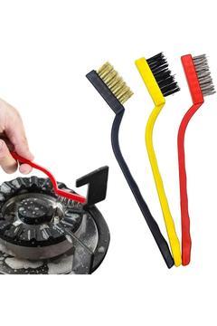 Simurg Outlet 3 Lü Detay Temizlik Fırça Seti Araba -Mutfak Ocak - Fayans Temizlik Fırça (Bakır