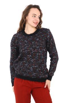 Kadın Kırçıllı Bisiklet Yaka Triko Kazak