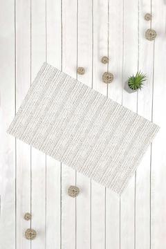 Modern Desen Bej Beyazz Kaymaz Tabanlı Dekoratif Kilim