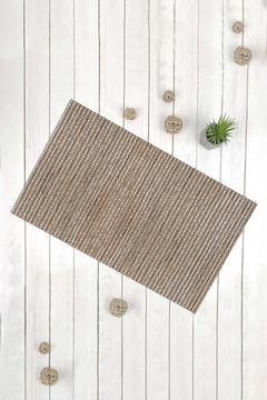 Örgü Desen Kahverengi Kaymaz Tabanlı Dekoratif Kilim