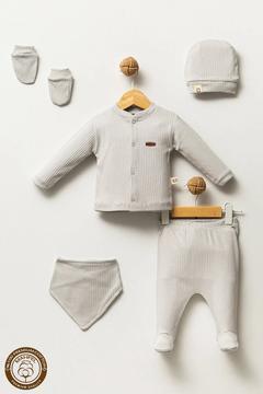 Bulut Gölgesi Gri 5'li Yenidoğan Bebek Hastane Çıkış Seti