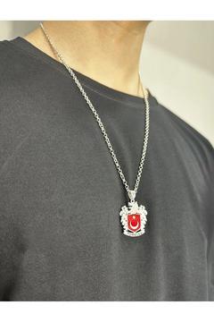 Bozkurt Logolu Türk Bayraklı 925 Ayar Gümüş Kolye