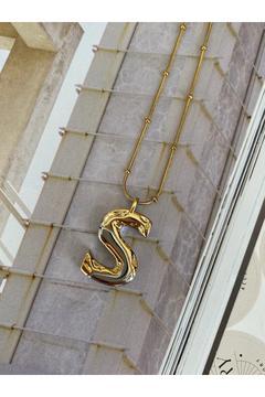 Ünlü Marka S Harfli Gold Gümüş Kararmaz Paslanmaz Çelik Kolye