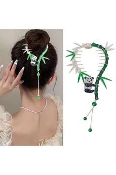 Panda ve Bambu Sallantılı Topuz Tokası