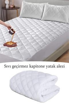 Kapitone Fitted %100 Su Sıvı Geçirmez 160x200 cm Pamuk Alez Yatak Koruyucu Kapitoneli Yatak Alezi