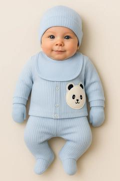 Hastane Çıkışı Yeni Doğan Pandalı Takım(Bere Eldiven Önlük)