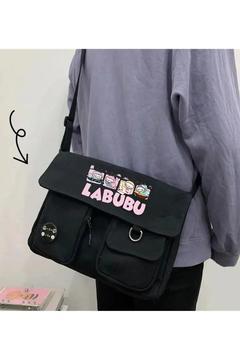 Labubu Harajuku Unisex Cepli Unisex Siyah Postacı Çantası