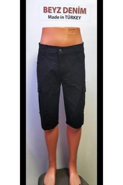 Armürlü Siyah Power en boy Likralı Diz Altı Şort Kapri Bermuda