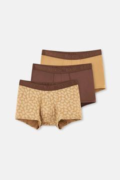 Kahverengi 4210 3'Lü Mıcro Modal Desenli Boxer