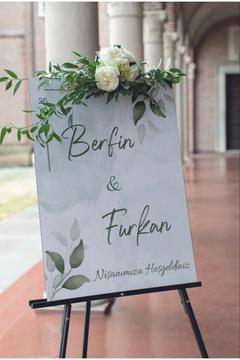 KİŞİYE ÖZEL 50x70 CM DÜĞÜN & NİŞAN & KINA KARŞILAMA PANOSU- KİŞİSELLEŞTİRİLEBİLİR PANO