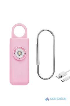 Kişisel Güvenlik Alarmı 130 db Yüksek Sesli, Işıklı, Şarj Edilebilir – Anahtarlık