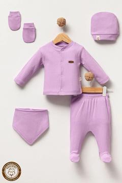 Lavanta Bahçesi Lila 5'li Yenidoğan Bebek Hastane Çıkış Seti