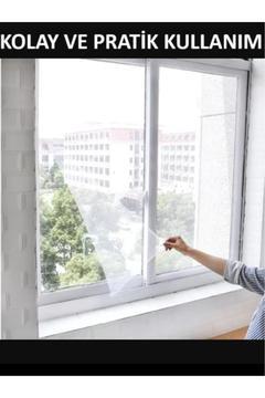 1 Ad. Sineklik Pencere Cam Tül Sineklik Yapışkan Bantlı Tek Kanat Böcek Sinek Önleyici Perde