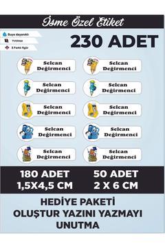 Kişiye Özel İsme Özel Okul Etiketi Kalem Defter Etiketi Özel Isim Yazılabilen Etiket - 230Adet