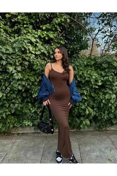 İsabella Kadın Uzun Ayarlanır Askılı Elbise