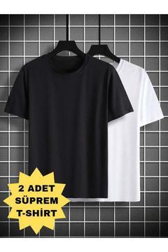 Unisex Süper Kalite Siyah-Beyaz T-Shirt