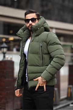 SU VE RÜZGAR GEÇİRMEZ ERKEK KAPÜŞONLU MONT
