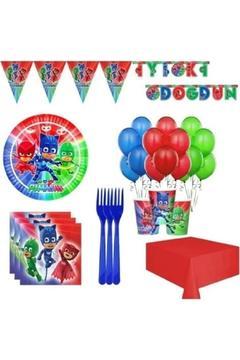 Pijamaskeliler 16 Kişilik Doğum Günü Seti Ekonomik Her Şey Dahil Set