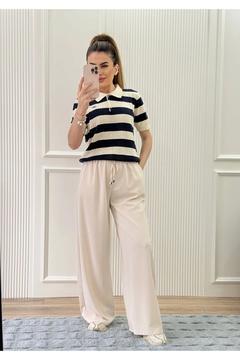 Beli Lastikli Bol Paça Pantolon