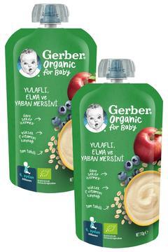 Organic Yulaflı Elma Ve Yaban Mersini Püresi 110g X 2 Ad
