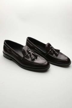 Erkek Hakiki Deri Klasik Loafer Bordo 41 Ttx.601182