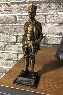 MUSTAFA KEMAL ATATÜRK  Heykeli, (Gold Eskitme) Hediyelik Ev dekorasyonu, Ofis dekor büst biblo