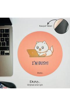 Espirili Sevimli Kedi Kauçuk Mouse Pad, 19 cm, Kaymaz Taban, Ev Ofis ve Oyun için Rahat ve Yumuşak