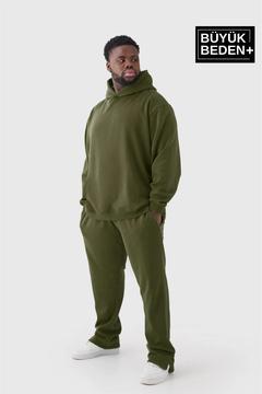 Erkek Büyük Beden Kapşonlu ince Sweatshirt SPR24BSW57